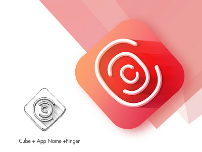 Cube icon design app design finger health icon red ui