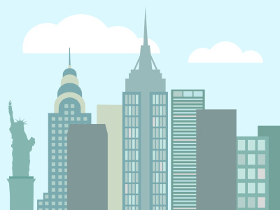 New York clouds empire state building illustration new york nyc owl owly skyline