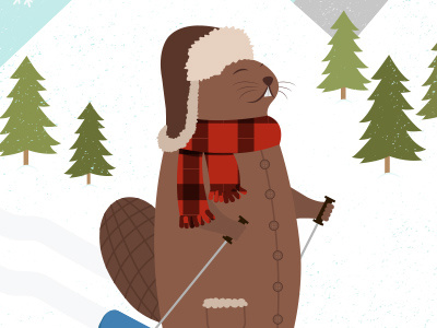 Skiing Beaver beaver canada canadiana card christmas holidays hootsuite skiiing winter