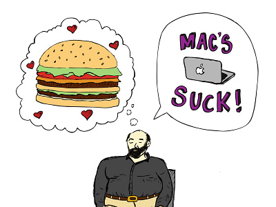 Mac's Suck big mac burger illustration macbook mcdonalds