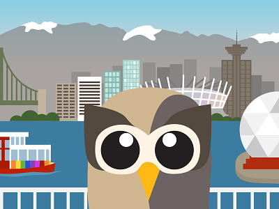 Owly hangin' in his hometown hootsuite mascot owl owly sticker swag vancouver
