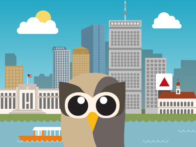 Owly also lives in Boston boston citgo duckboat hootsuite mascot owly selfie skyline ubervu