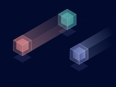 Illuminated Cubes - WarmUp 12.20 3d application cube data illumination isometric light running