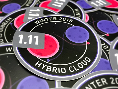 1.11 Release Stickers containers hybrid cloud kubernetes mesosphere planet rings space stars sticker