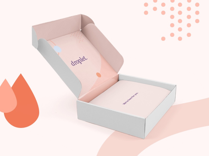Droplet Shipping Box health period shipping blood test packaging branding droplet