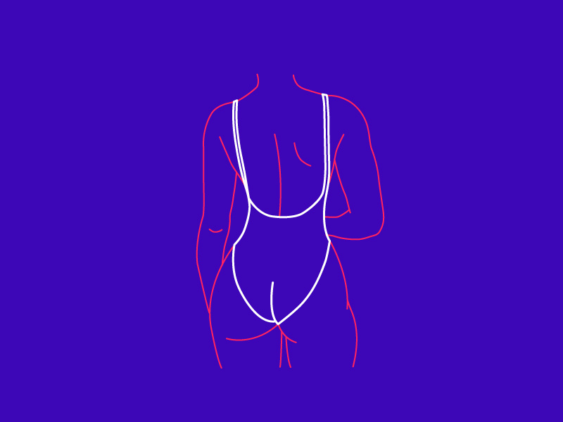 Girls On Color 2 one piece illustration silhouette bathing suit women girl