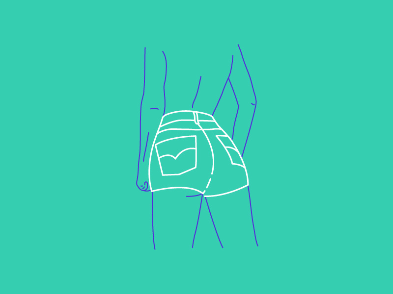 Girls On Color 3 ass butt illustration silhouette shorts denim women girl