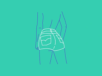 Girls On Color 3 ass butt denim girl illustration shorts silhouette women