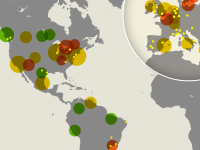 World Map growth infographic map