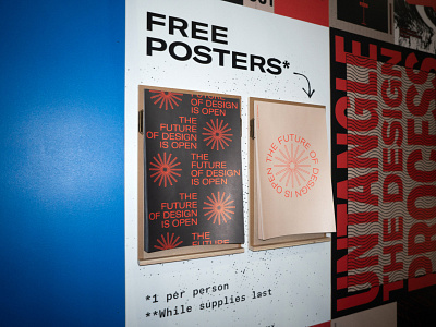 Free Posters* abstract booth conference design process poster print tear away the future of design is open untangle