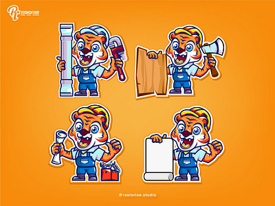 Tiger Worker Cartoon Characters