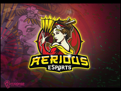 Aeorius eSport mascot logo branding esports esports logo gaming logo geisha illustration logo mascot logo sports logo vector art yakuza