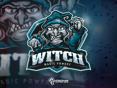 Witch Magic Power Mascot branding cartoon character cartoon logo design esports esports logo gaming logo illustration logo vector witch witch hat witcher