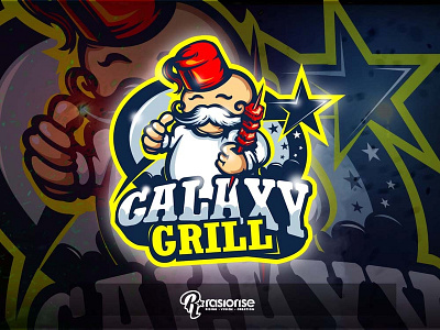 Galaxy Grill mascot logo