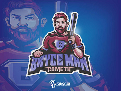 Bryce Man mascot branding cartoon cartoon art cartoon character cartoon design cartoon logo esports esports logo gaming logo illustration logo mascot logo vector