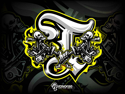 T Inital For Tattoo vector