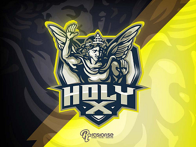 holy X mascot logo branding cartoon character cartoon logo design esports logo gaming logo illustration logo mascot logo vector