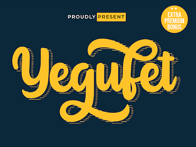 Yegufet business food header lettering san serif script stylish trendy type typeface unique