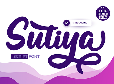 Sutiya business food header lettering san serif script stylish trendy type typeface unique