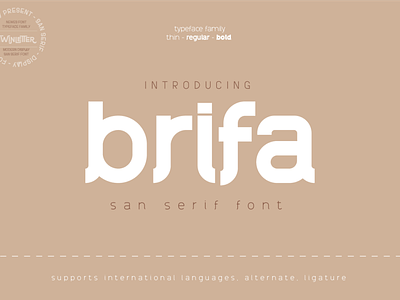 Brifa san serif font design header illustration lettering logo san serif script stylish trendy typeface