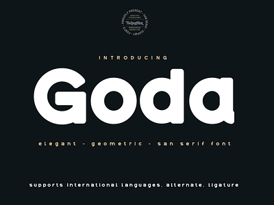 Goda design header illustration lettering logo san serif script stylish trendy typeface