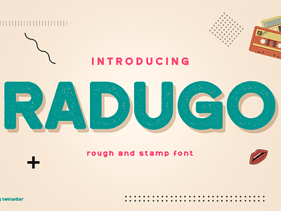 Radugo design header illustration lettering logo san serif script stylish trendy typeface