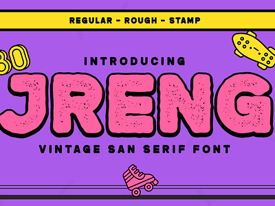 Jreng design header illustration lettering logo san serif script stylish trendy typeface