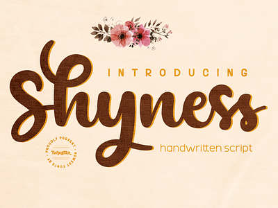 Shyness design header illustration lettering logo san serif script stylish trendy typeface