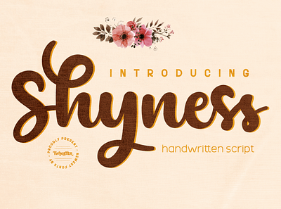 Shyness design header illustration lettering logo san serif script stylish trendy typeface