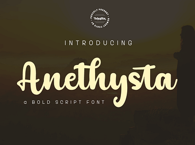 Anethysta design header illustration lettering logo san serif script stylish trendy typeface