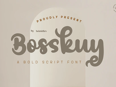 Bosskuy design header illustration lettering logo san serif script stylish trendy typeface