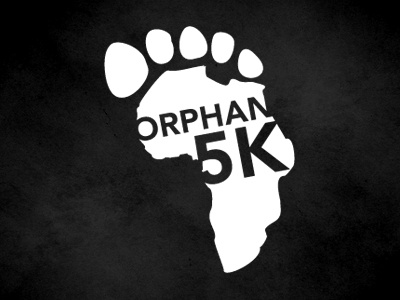 Orphan 5k 5k africa fun grunge identity logo race