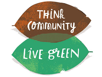 Think Community Badge hand lettering illustration typography