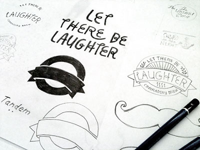 Let There Be Laughter label drawing hand lettering illustration lettering typography
