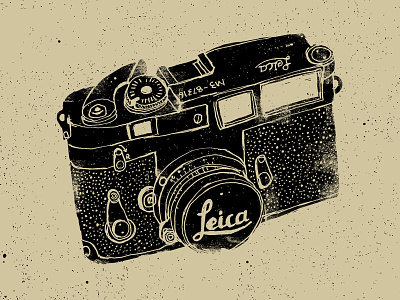 Leica M3 black camera drawing grunge hand lettering illustration leica lobsterboy m3 texture