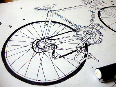 Cafe Thomaselli Sketch bicycle bike café thomaselli drawing illustration sketch vintage
