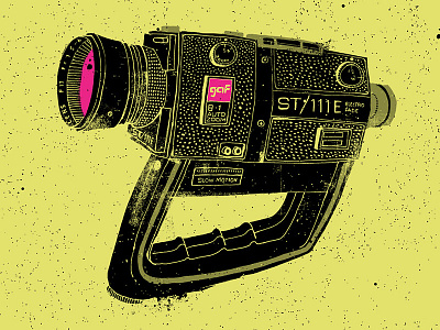 gaf Super8 camera drawing gaf grunge illustration super8 texture vintage