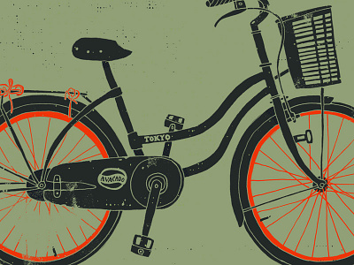 Vietnam Townie bicycle drawing grunge illustration texture