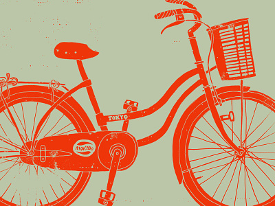 Vietnam Townie v2 bicycle drawing grunge illustration texture