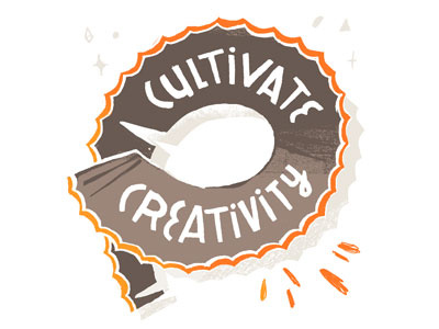 Cultivate Creativity Badge hand typography illustration typography