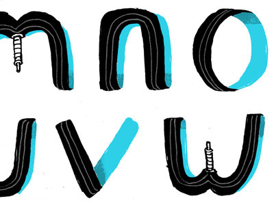 Bicycle Tube Typeface hand typography illustration typography
