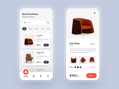 Furniture Shop Mobile Apps apps clean ecommerce furniture interior minimalist mobile mobile design mobile ui shop shopping shopping app typography uiux ux ui uxui