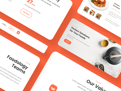 (Freebies) Foodology - Landing Page UI Kit Component