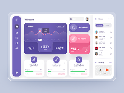 Fitness Tracker Dashboard chart clean dashboard dashboard ui desktop fitness graph graphic interface management tracker ui ux