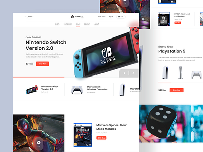 Gameco - Game Shop Landing Page clean ecommerce game games landing landingpage shop ui ui design uiux ux webdesign website