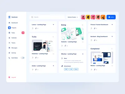 Seektask - Team Task Management Dashboard - Projects Screen blue clean dashboardesign design graphic design manager projects task manager ui uidesign uiux ux