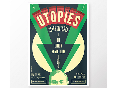 Poster "Utopies Scientifiques en Union Soviétique" graphic design poster