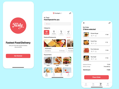 Food Delivery App app branding graphic design mobile app screen typography ui ux