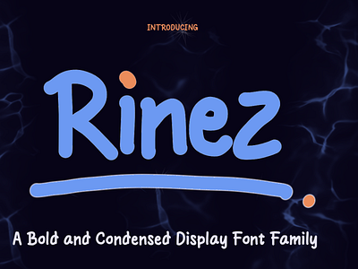 Rinez Font bold font branding comic design font handwritten illustration typography