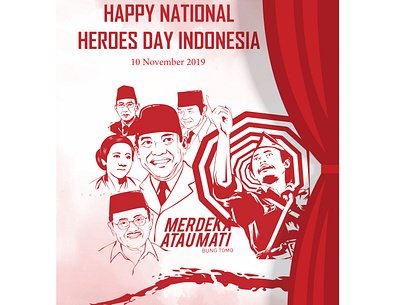 Heroes Day animation branding design design art designer follow graphicdesign heroes day illustration illustrator indonesia likeforlike logo logodesign poster design red vector